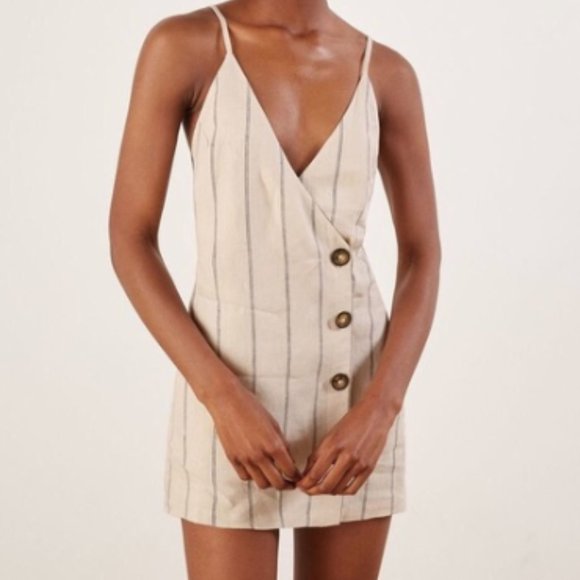Reformation Cayman Mini Dress | Linen | Striped | Size XL - Picture 2 of 11